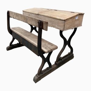 Antique Desk in Wood and Iron