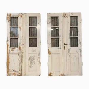 Antique Doors in Wood and Glass, Set of 2