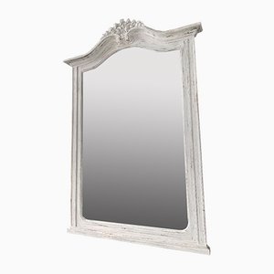Antique White Mirror in Wood and Glass