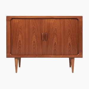 Mid-Century Danish Cabinet with Rolling Doors in Teak from Dyrlund, 1960s