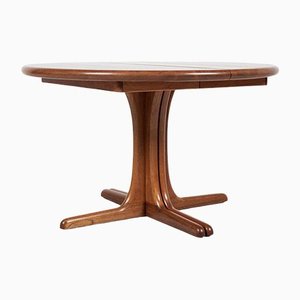 Mesa de comedor danesa Mid-Century redonda con cuatro extensiones de Niels Otto Møller para Gudme