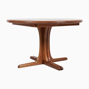 Mid-Century Danish Round Dining Table with 4 Extensions by Niels Otto Møller for Gudme
