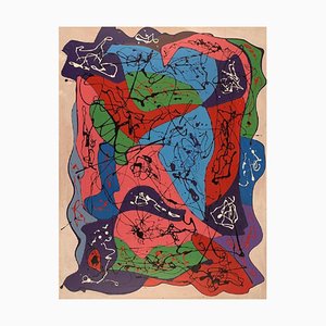 Svend Aage Krogstrup, Composición abstracta, acrílico sobre tablero