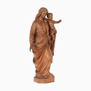 Vierge à l'Enfant en Terracotta