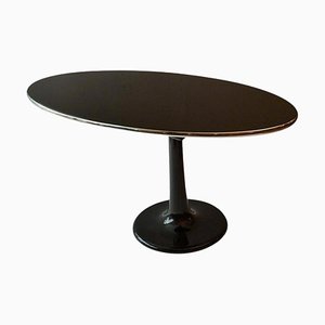 Oval Table with Black Glass Top Turns Into Full Length Mirror