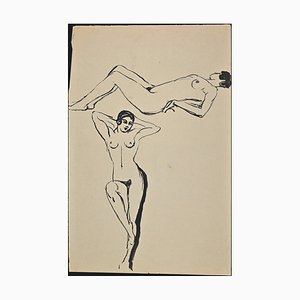 Nudes, Original Bleistiftzeichnung, Mitte 20. Jh