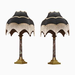 Corinthian Column Table Lamps, Set of 2