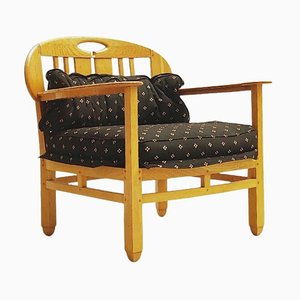 Fauteuil Mid-Century en Pin par Giorgetti, Italie, 1950s