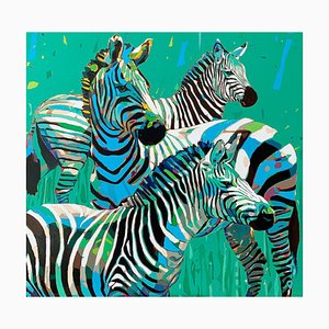 Rafal Gadowski, Zebras 09, 2022, Oil on Canvas