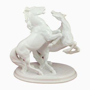 Austrian Ceramic Rearing Stallions 1853 NA 991 Figure from Wien Keramos
