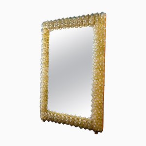 Gold Flower Mirror in Murano Glass, 1970