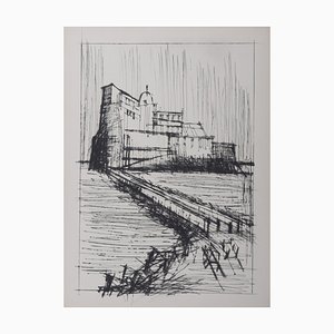 Bernard Buffet, Naples, La Forteresse, 1959, Etching (Drypoint)