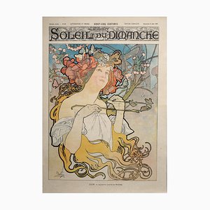 Alphonse Mucha, Soleil du dimanche, 1897, Lithographie Originale