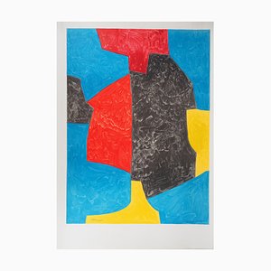 After Serge Poliakoff, Red, Blue and Black Composition, Lithograph