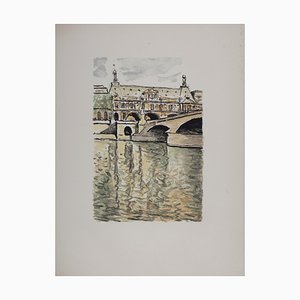 Albert Marquet, Le pont du Carrousel et le Louvre, Rhapsodie Parisienne, 1950, Lithograph