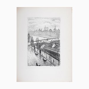 Albert Marquet, Les Quais De Paris #4, Rhapsodie Parisienne, 1950, Lithographie en Noir