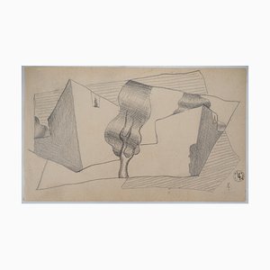 Léopold Survage, paisaje cubista, dibujo original