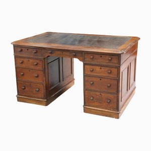 Large Victorian Mahogany Partner Desk, 1870s