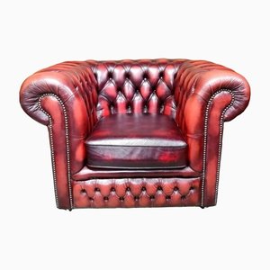 Oxblood Red Leather Chesterfield Club Chair