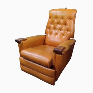 Fauteuil Inclinable Mid-Century en Cuir