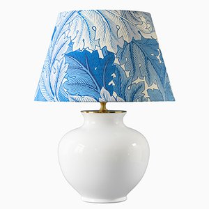 Hamptons Style Handcrafted Table Lamp from Vintage Velsen Delft White Vase Acanthus