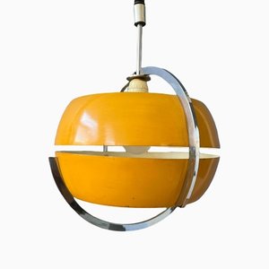 Mid-Century Space Age Pendant Light in Yellow from Anvia, 1970s