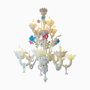 Venezianischer Opalglas Murano Kronleuchter mit 12 Armen