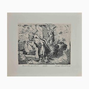 Luigi Bartolini, Women at the Fountain, Original Etching, 1950