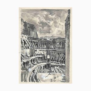 Colosseum, Original Drawing, Mid 20th-Century