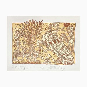 Robert Combas, L'automobile, 1997, Lithographie auf Bfk Rives Papier