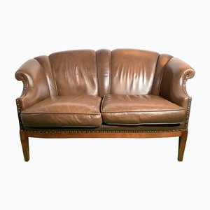 Leder Chesterfield 2-Sitzer Sofa, 1970