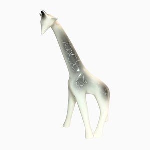 Minimalist Handmade Porcelain Giraffe Figurine, 1960s