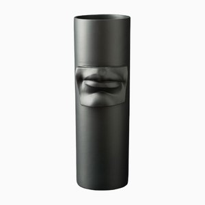 Italian Ceramic Bocca David Vase in Black by Marco Segantin for VGnewtrend