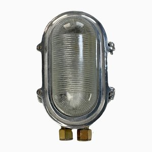 Lámpara de pared de mamparo ovalado de aluminio con vidrio prismático