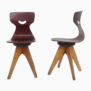 Set of Children's Swivel Chairs from Pagholz Flötotto, Germany, 1950s