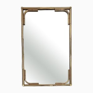 Mirror with Bamboo Style Metal Structure in Gold Color, 1970s