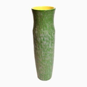 Tall Handmade Green Emerald Ceramic Vase, 1970s