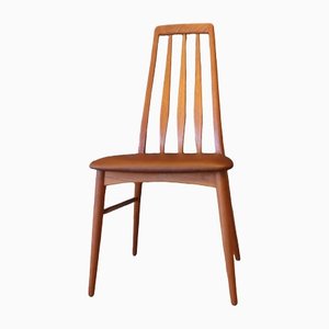Eva Chair in Solid Teak with Upholstery in Leather by Niels Kofoed