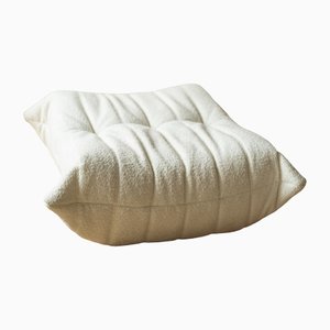 Togo Pouf in White Boucle by Michel Ducaroy for Ligne Roset