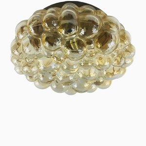 Mid-Century German Amber Bubble Glass Flush Mount or Wall Lamp by Helena Tynell for Limburg, 1970s