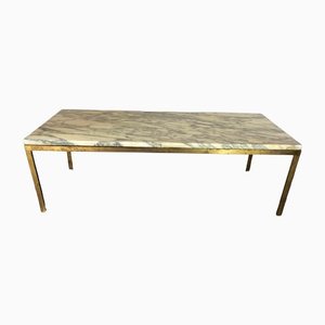 Coffee Table in Marble & Bronze in the Style of Florence Knoll, 1960s