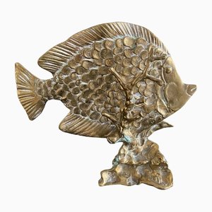 Scultura a forma di pesce in ottone