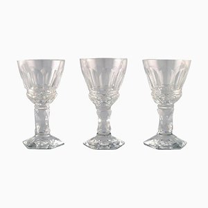 Französische Art Deco Weißweingläser aus Klarglas, 3er Set