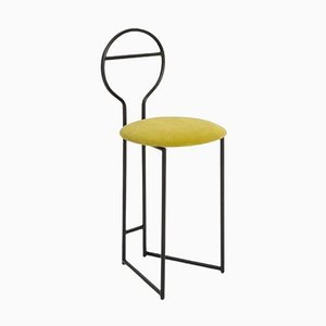 Black with Low Back & Chartreuse Velvet Frothy Joly Chairdrobe by Colé Italia