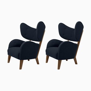 Blue Smoked Oak Raf Simons Vidar 3 My Own Chair Lounge Chair by Lassen, Set of 2