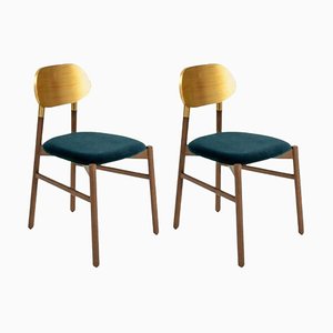 Canaletto Gold and Blue Bokken Upholstered Chairs by Colé Italia, Set of 2