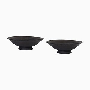 Black Porcelain Helice Bowl by Studio Cúze, Set of 2