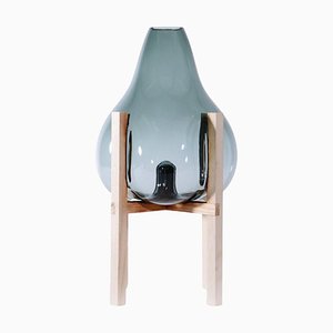 Round Square Gray Pierced Vase by Studio Thier & Van Daalen