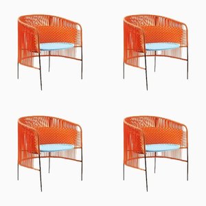 Orange Mint Caribe Lounge Chair by Sebastian Herkner, Set of 4