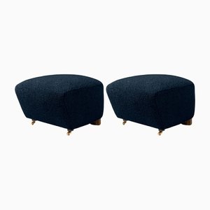 Blue Smoked Oak Sahco Zero the Tired Man Footstools from by Lassen, Set of 2